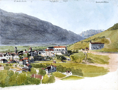 Coire (Chur) dans la vallée du Rhin, par Johan Jacob Meyer (Meier)