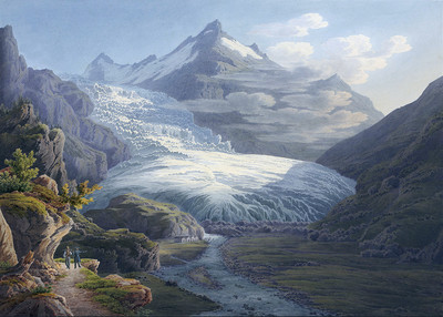 Glacier du Rhône en 1830 par Johan Jacob Meyer (Meier)