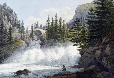 Chute du Rhin à la Roffla, par Johan Jacob Meyer (Meier)