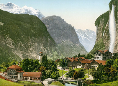 Jungfrau et Lauterbrunnen en 1900 par Photoglob N°0000001873