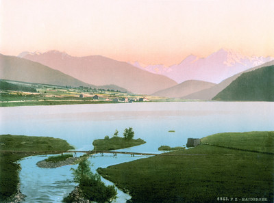 Haidersee, au fond, l'Ortler, en 1900 par Photoglob N°0000006843 Haidersee, au fond, l'Ortler, en 1900 par Photoglob N°0000006843