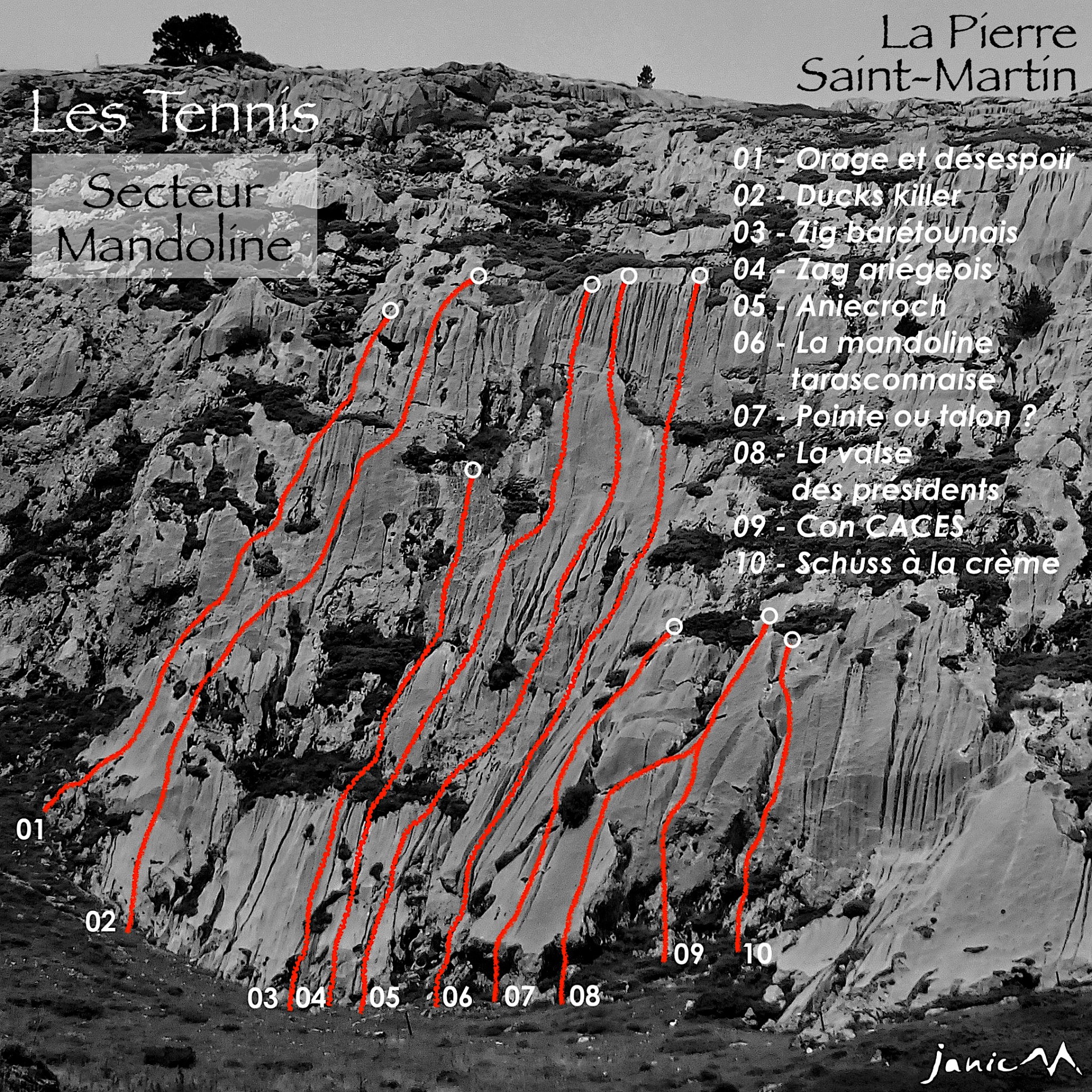 Les Tennis - Secteur Mandoline - Les lignes