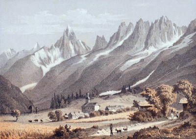 Aiguilles de Chamonix vues des Ouches par Adrien Cuvillier