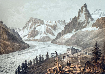 Grandes Jorasses, Dent du Géant, Mer de Glace, Aiguilles de Chamonix vues du Montenvers par Adrien Cuvillier