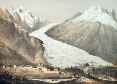 Glacier d'Argentière, Aiguille du Chardonnet, Aiguille Verte, par Adrien Cuvillier