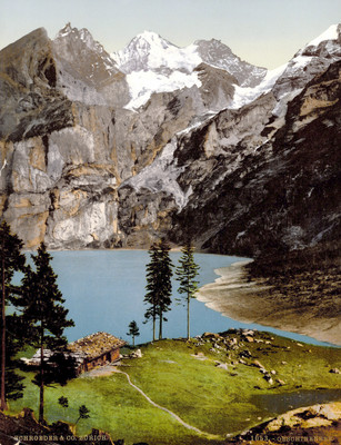 Oeschinensee, Blümlisalphorn, en 1900 par Schröder & Cie Zürich N°0000001053