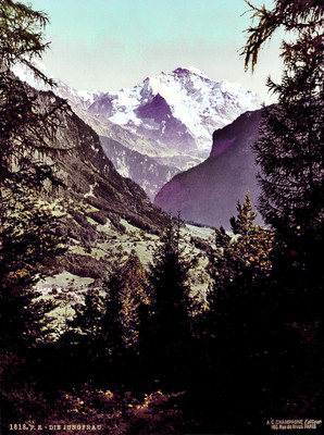Junfrau vue de Wengen, en 1900, par photoglob N°0000001618