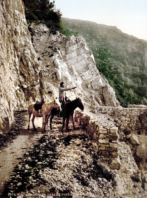Ancienne route du Caucase, en 1900, par photoglob N°0000008874 Ancienne route du Caucase, en 1900, par photoglob N°0000008874