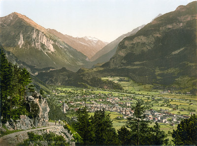 Meiringen et les Gorges de l'Aar, en 1900 par Photoglob N°0000016952
