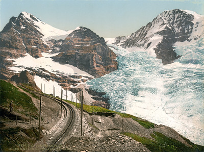 Eiger, Mönch, Eigergletscher en 1900, par Photoglob N°0000016990 (variante)