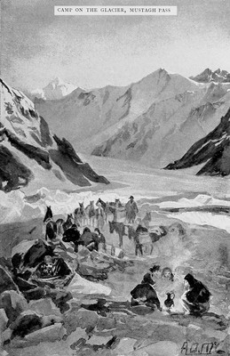 Camp sur le glacier, passage Mustagh