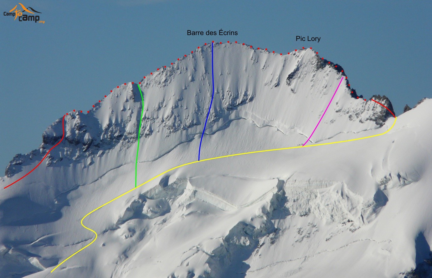 Barre Des Ecrins Face N Couloir Whymper Voie Originale Camptocamp Org